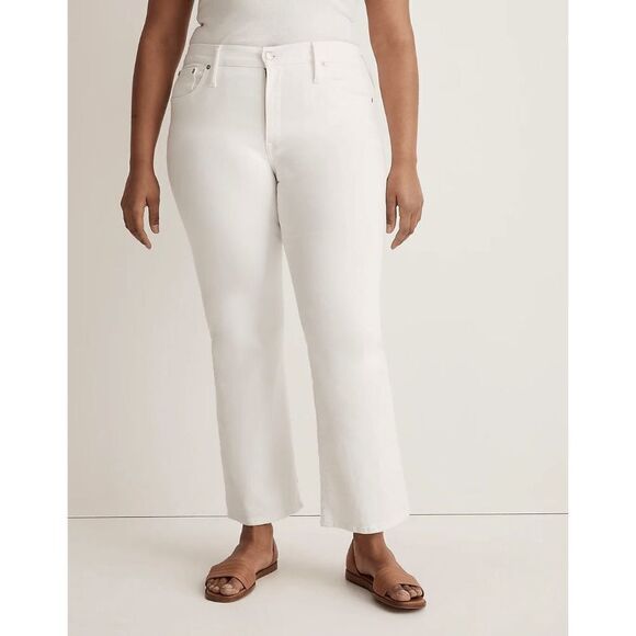 Madewell Kick Out Crop Jeans in‎ Pure White Size 33 NWT - Picture 1 of 13